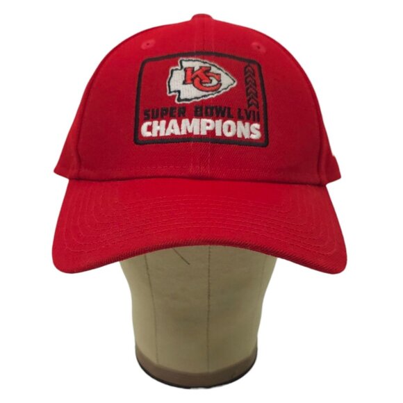 Kansas City Chiefs Super Bowl LVII Champions Strapback Cap Trucker Baseball Hat - Picture 10 of 15